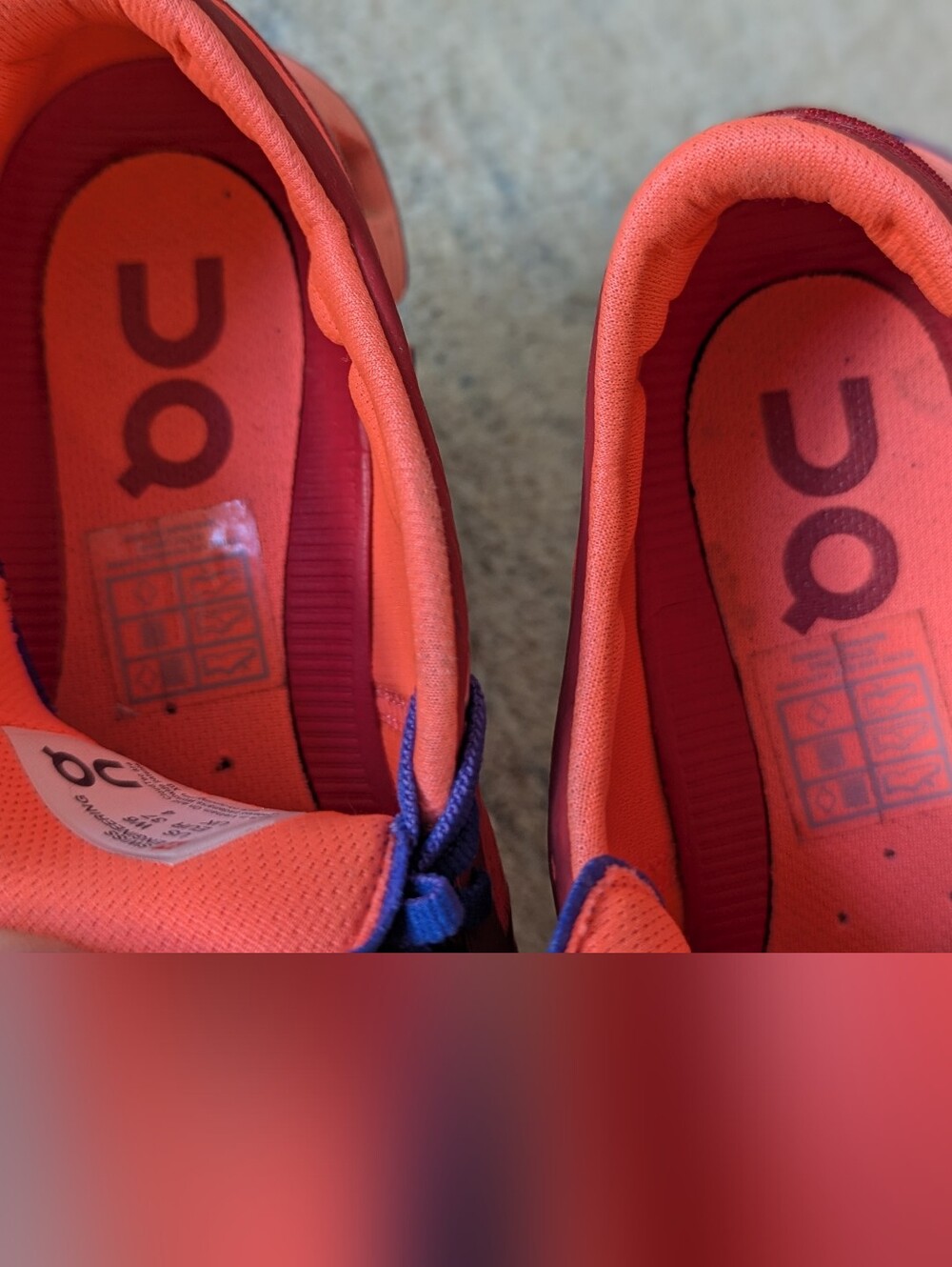On Running Women's Red and Blue Cloudflow Sneakers - Picture 9 of 9